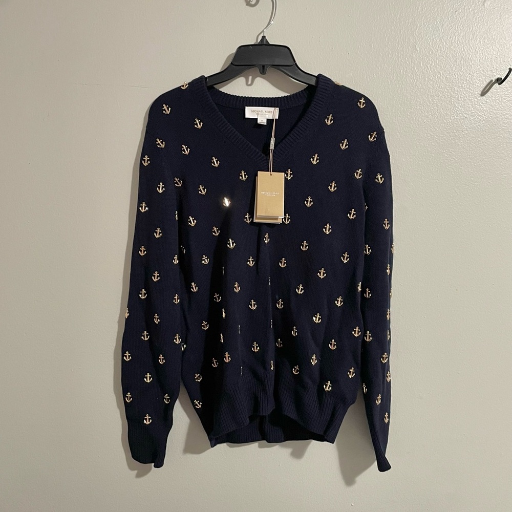 Michael Kors Collection Anchor V-Neck Sweater